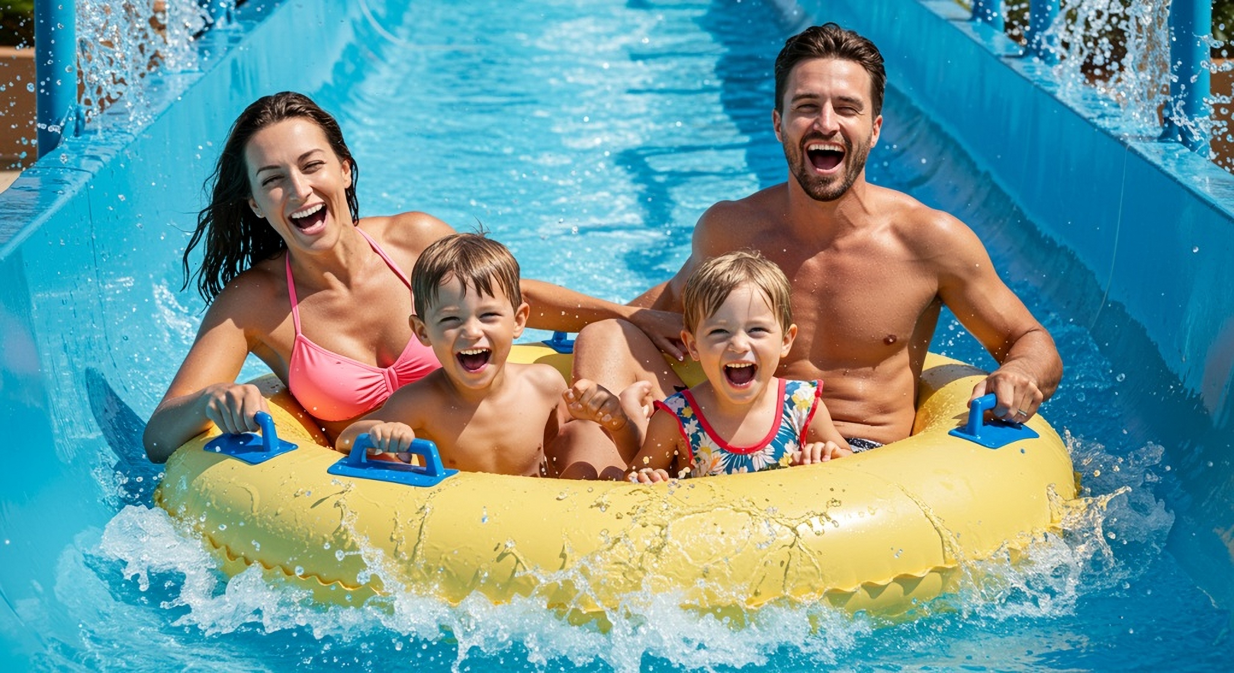 family at big kahuna's water park in destin