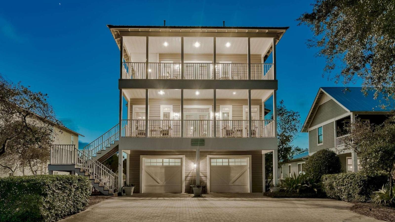 Exterior view of four story beach house